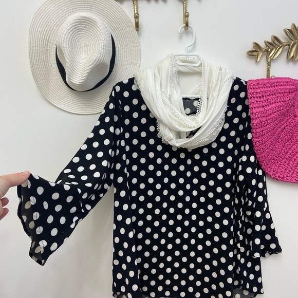 La Francais Chic polka dot blouse Xl - Picture 2 of 3